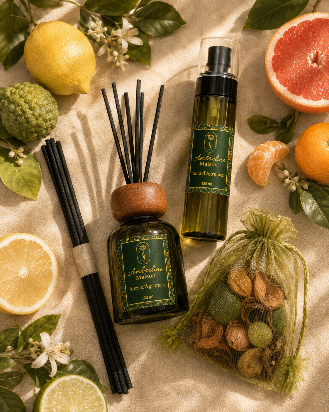 Pack Diffuseur & Vaporisateur Interieur - Aura d’Agrumes